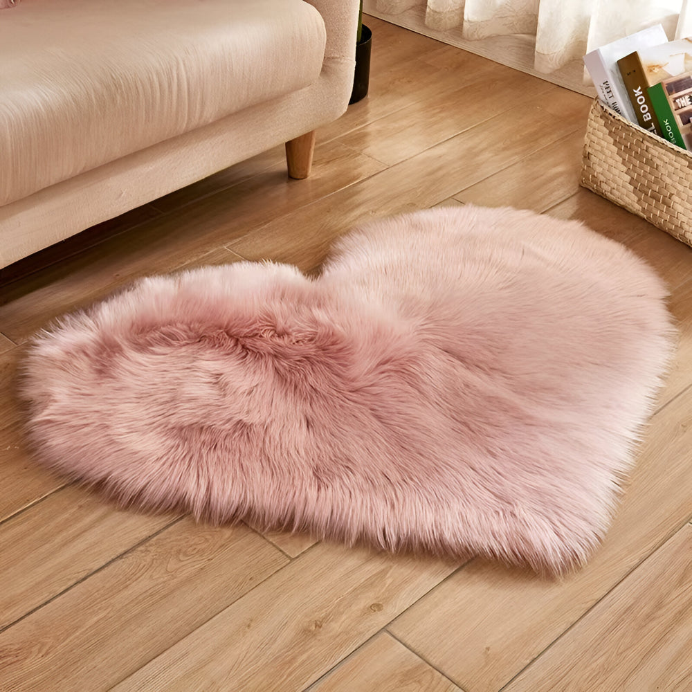 Heart Decorative Rug Fluffy Acrylic Bedroom Living Room