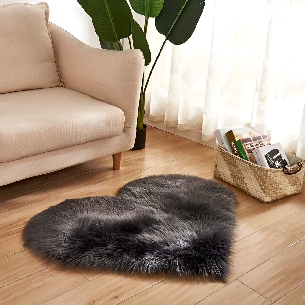 Heart Decorative Rug Fluffy Acrylic Bedroom Living Room