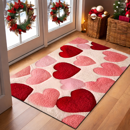 Serce Wycieraczka Pod Drzwi Dekoracyjna Prostokątna