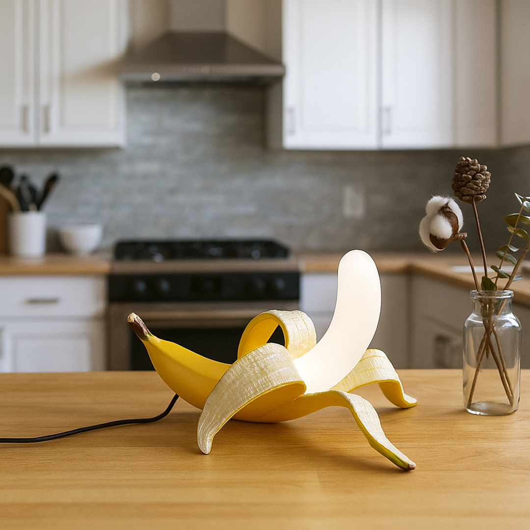 Skandynawska Lampa Stołowa Art Deco | Światło Bananowe