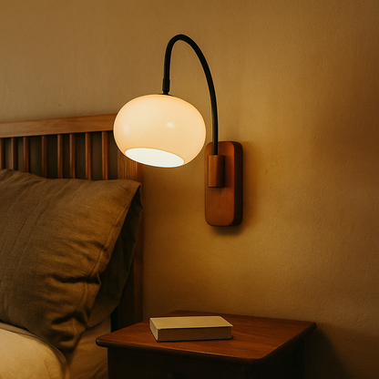 Skandynawska Obracana Szklana Lampa Ścienna | Bauhaus