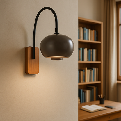 Skandynawska Obracana Szklana Lampa Ścienna | Bauhaus