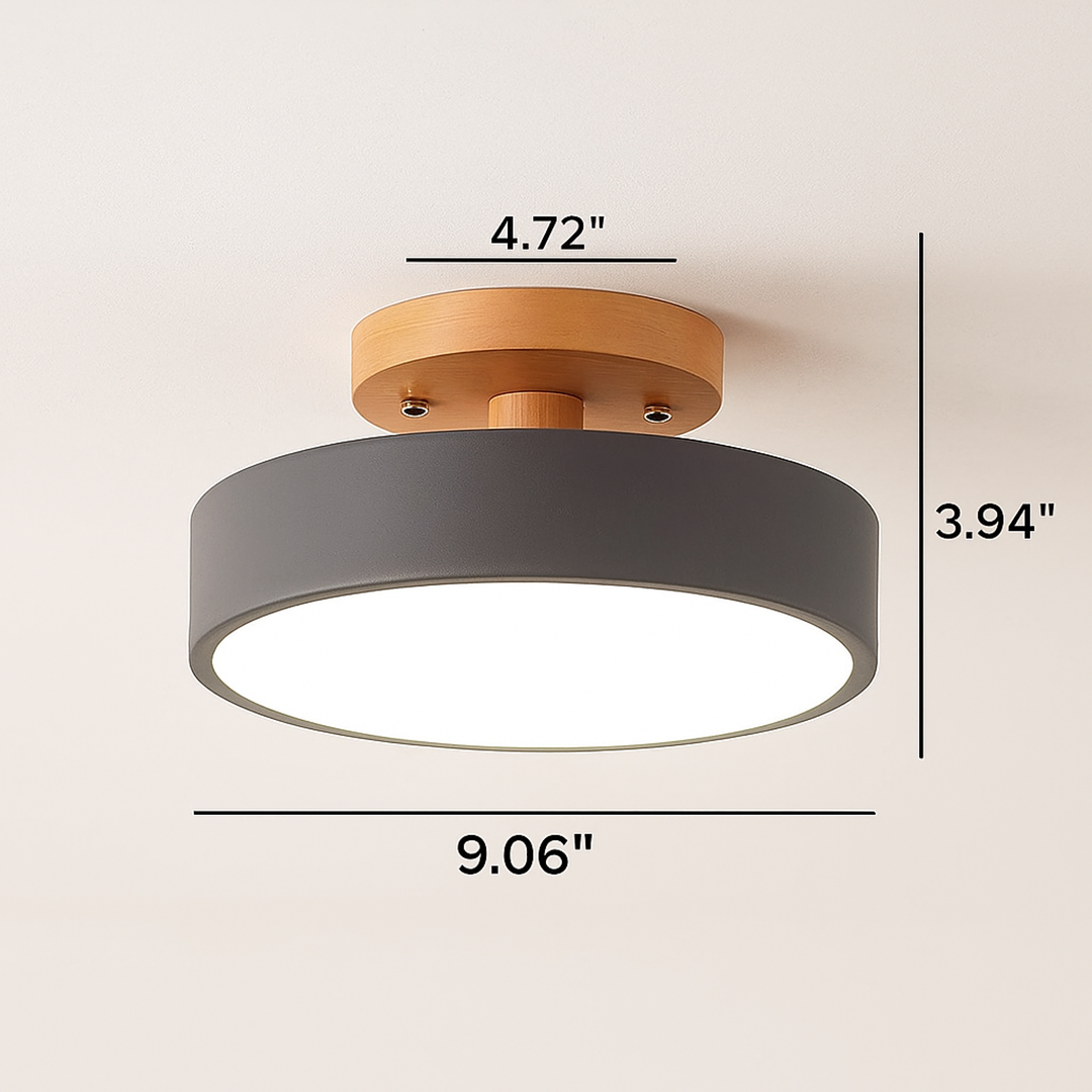 Skandynawska Okrągła Lampa Sufitowa LED | Minimalistyczny Design