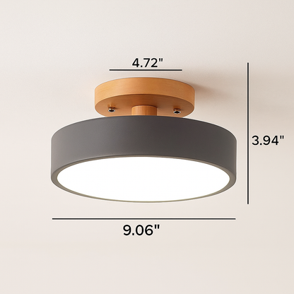 Skandynawska Okrągła Lampa Sufitowa LED | Minimalistyczny Design