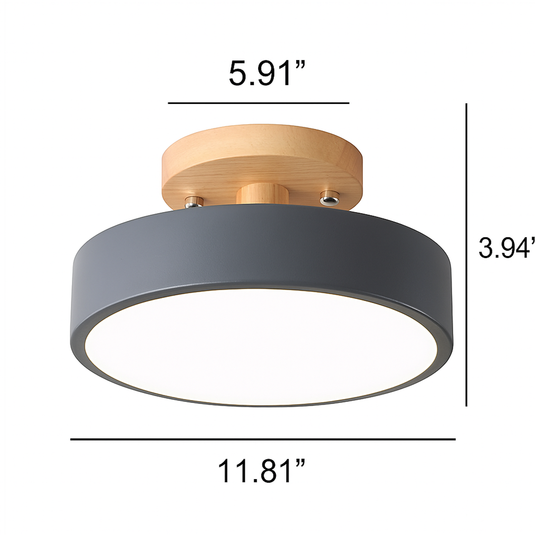 Skandynawska Okrągła Lampa Sufitowa LED | Minimalistyczny Design