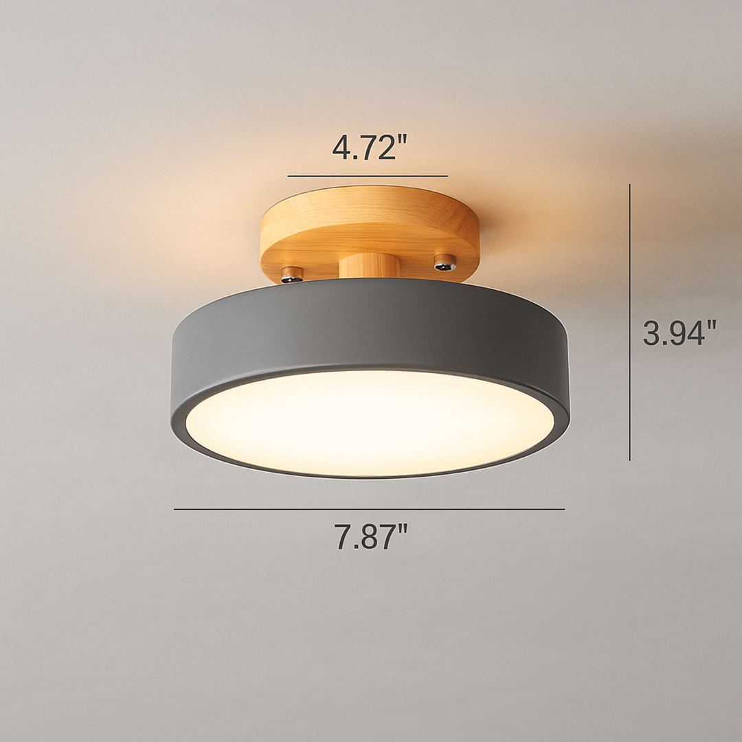 Skandynawska Okrągła Lampa Sufitowa LED | Minimalistyczny Design