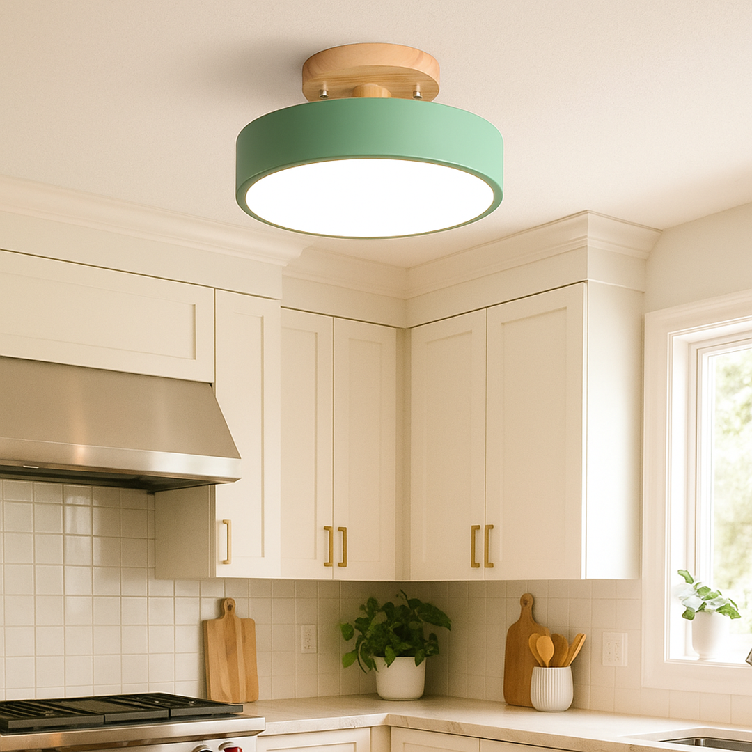 Skandynawska Okrągła Lampa Sufitowa LED | Minimalistyczny Design
