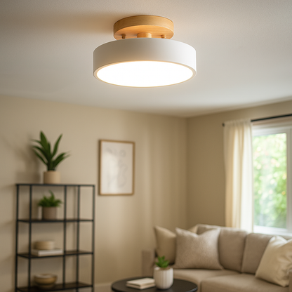 Skandynawska Okrągła Lampa Sufitowa LED | Minimalistyczny Design