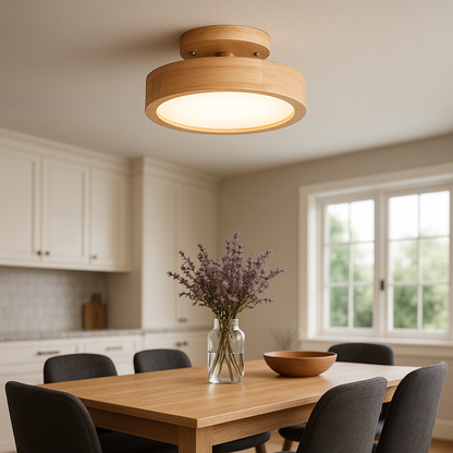 Skandynawska Okrągła Lampa Sufitowa LED | Minimalistyczny Design