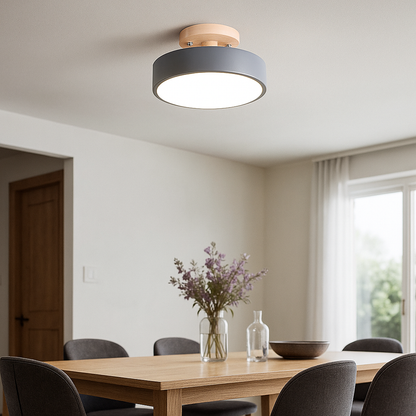 Skandynawska Okrągła Lampa Sufitowa LED | Minimalistyczny Design