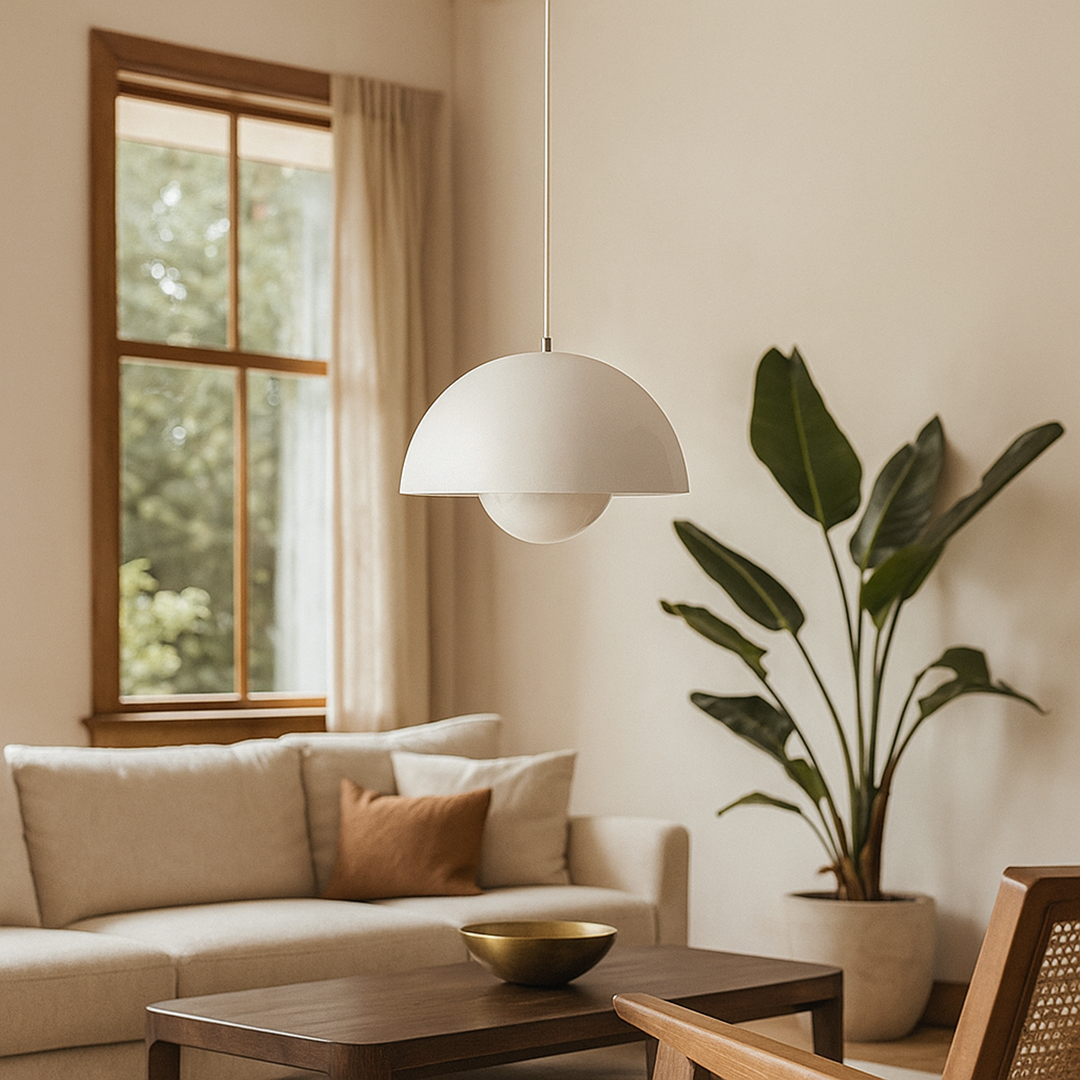 Stylowa Duńska Lampa Wisząca | Kwiatowy Klosz