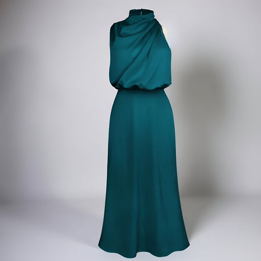 Midi Dress Formal Asymmetric Neckline For Ceremonies