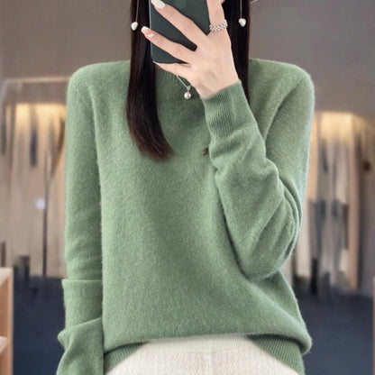 Classic Solid Color Women's Sweater Long Sleeve