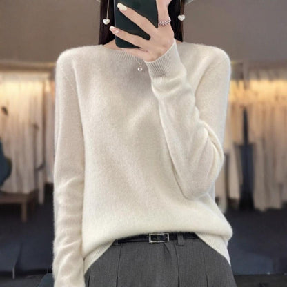 Classic Solid Color Women's Sweater Long Sleeve