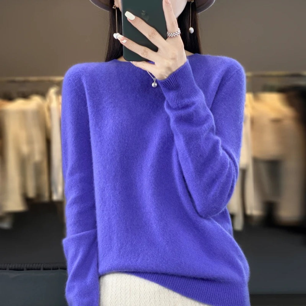 Classic Solid Color Women's Sweater Long Sleeve