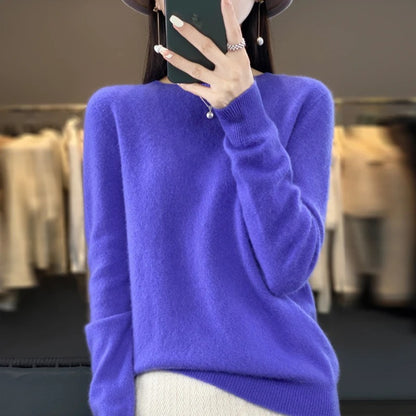 Classic Solid Color Women's Sweater Long Sleeve