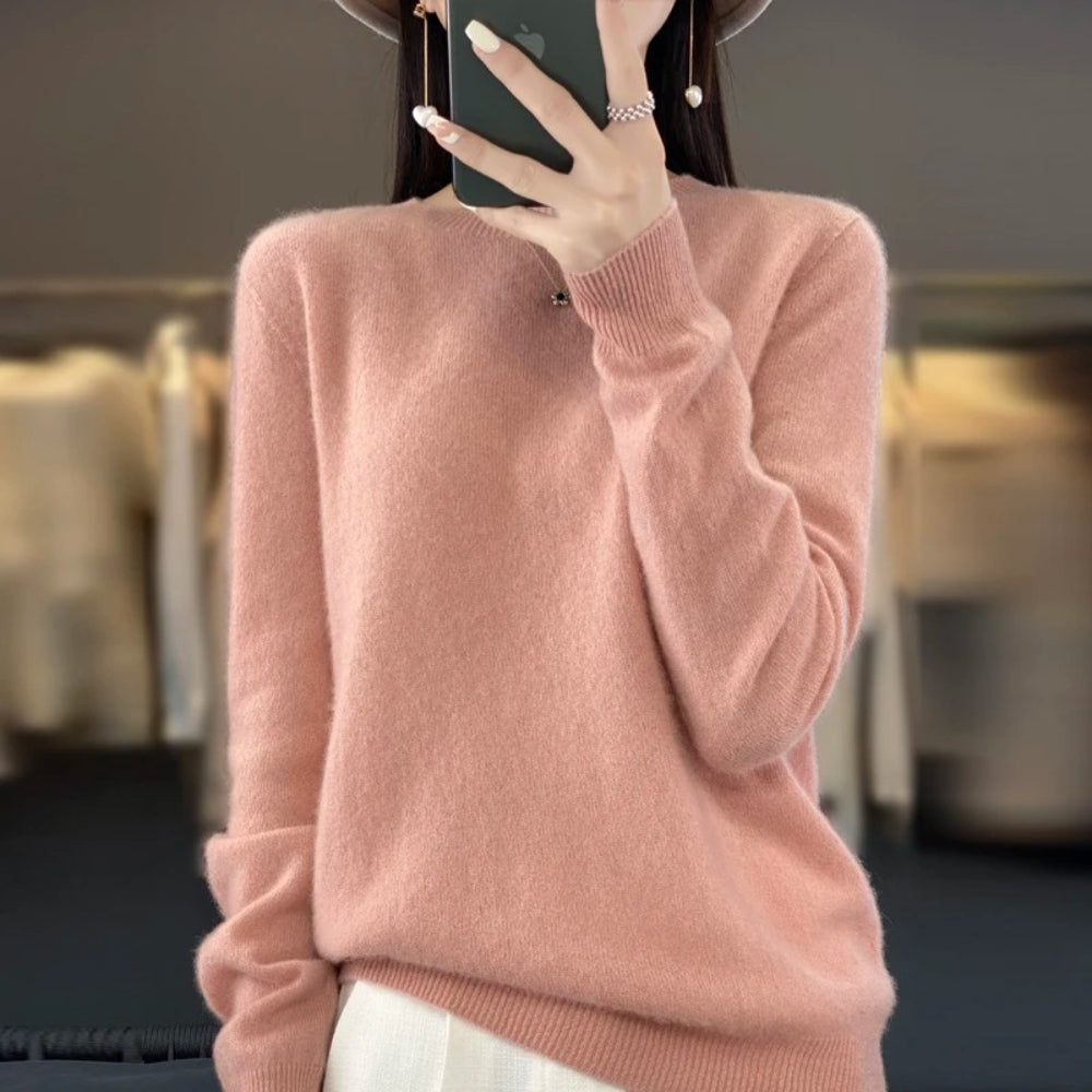 Classic Solid Color Women's Sweater Long Sleeve