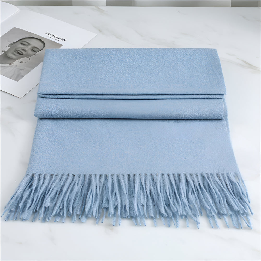 Women's Winter Scarf Solid Color with Fringes