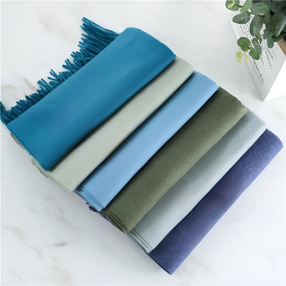 Women's Winter Scarf Solid Color with Fringes