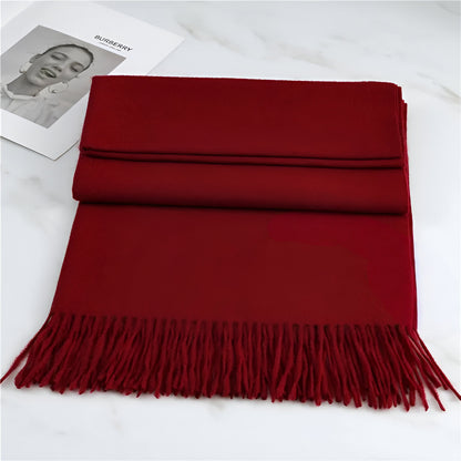 Women's Winter Scarf Solid Color with Fringes