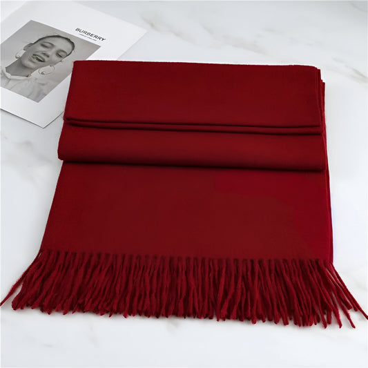 Women's Winter Scarf Solid Color with Fringes