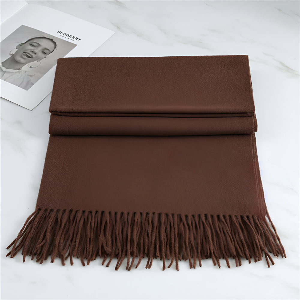Women's Winter Scarf Solid Color with Fringes