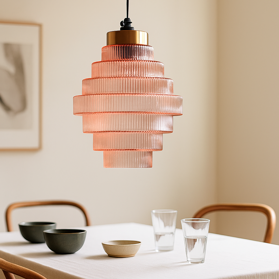 Szklana Lampa Sufitowa Retro | Vintage