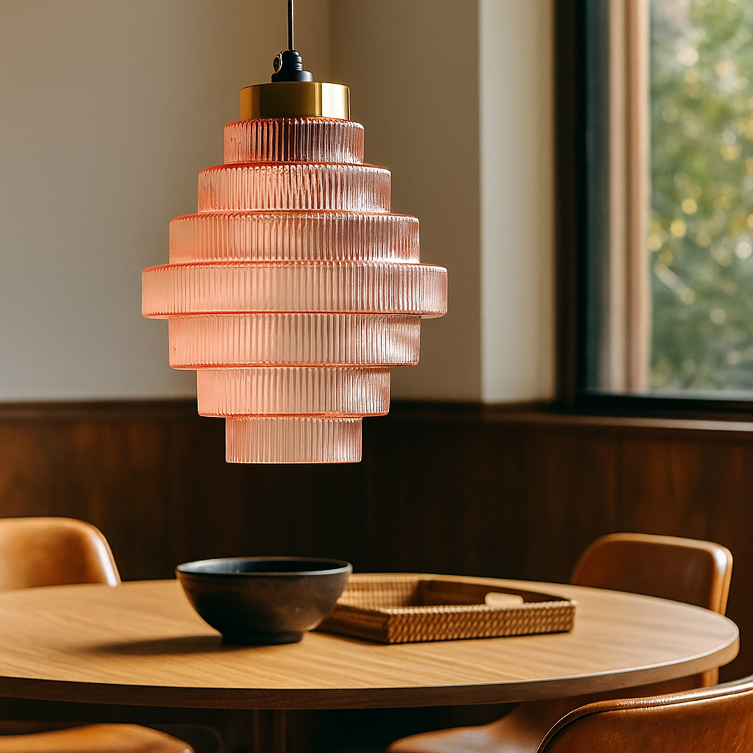 Szklana Lampa Sufitowa Retro | Vintage