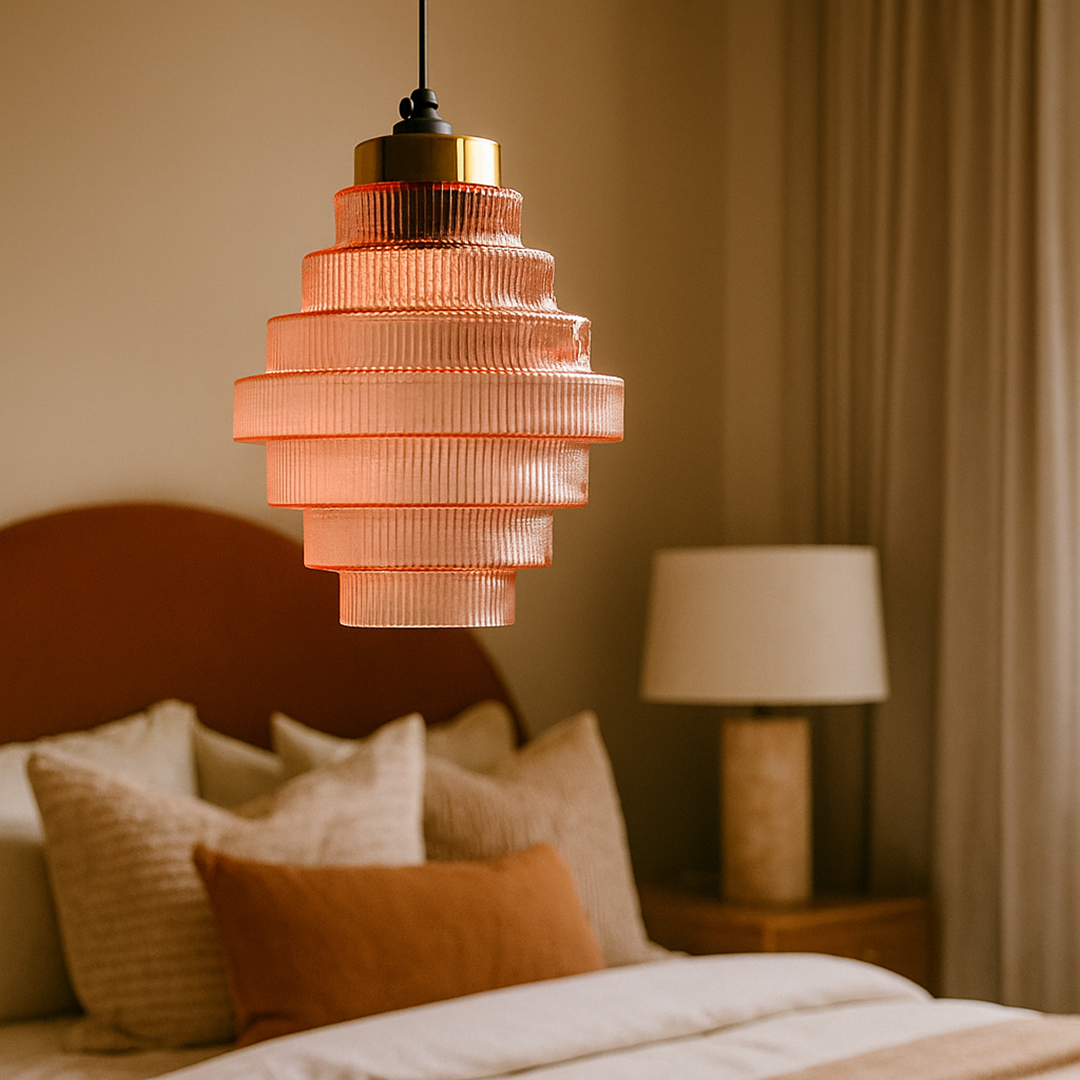 Szklana Lampa Sufitowa Retro | Vintage