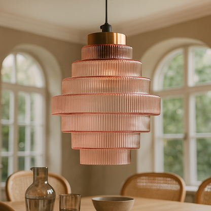 Szklana Lampa Sufitowa Retro | Vintage