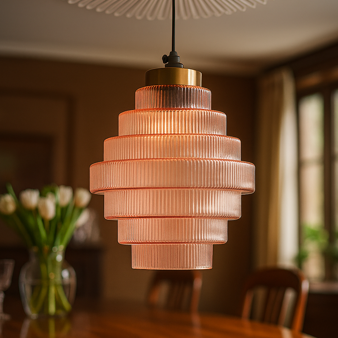 Szklana Lampa Sufitowa Retro | Vintage