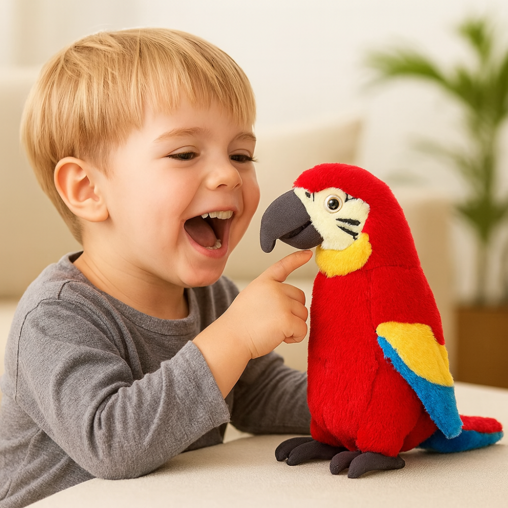 Interactive Talking Parrot Plush Toy for Kids to Repeat Voice