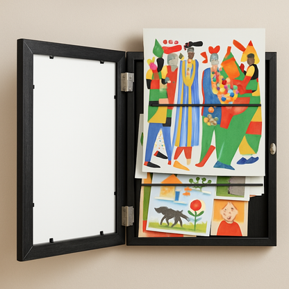 Wall Art Storage Frame Kids Drawings Photo Display