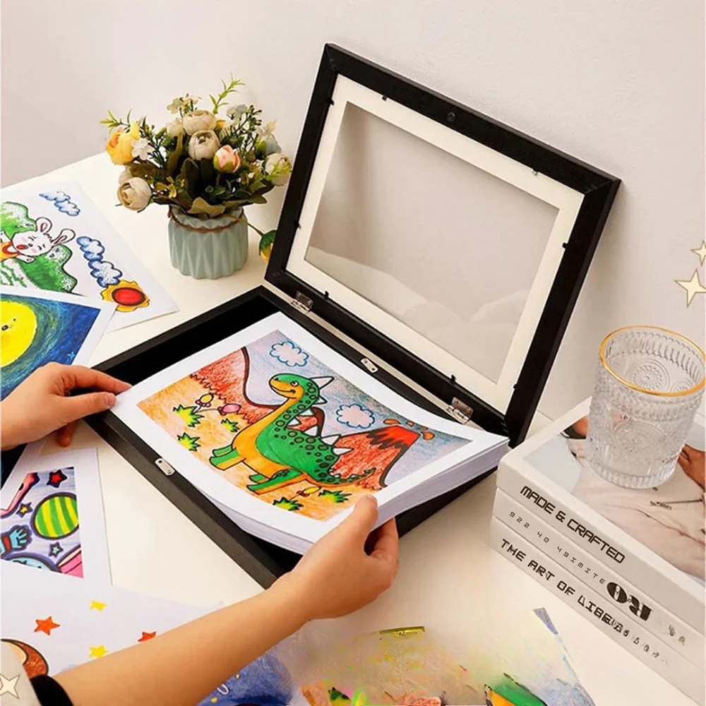 Wall Art Storage Frame Kids Drawings Photo Display - Image 2
