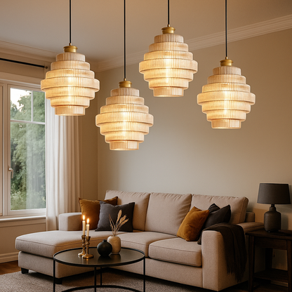 Warstwowa Lampa Sufitowa Ze Szkła | Stylowa