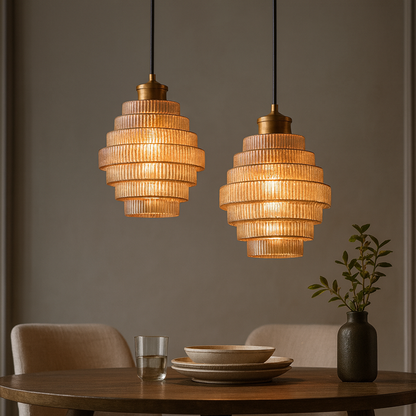 Warstwowa Szklana Lampa Sufitowa | Nowoczesna