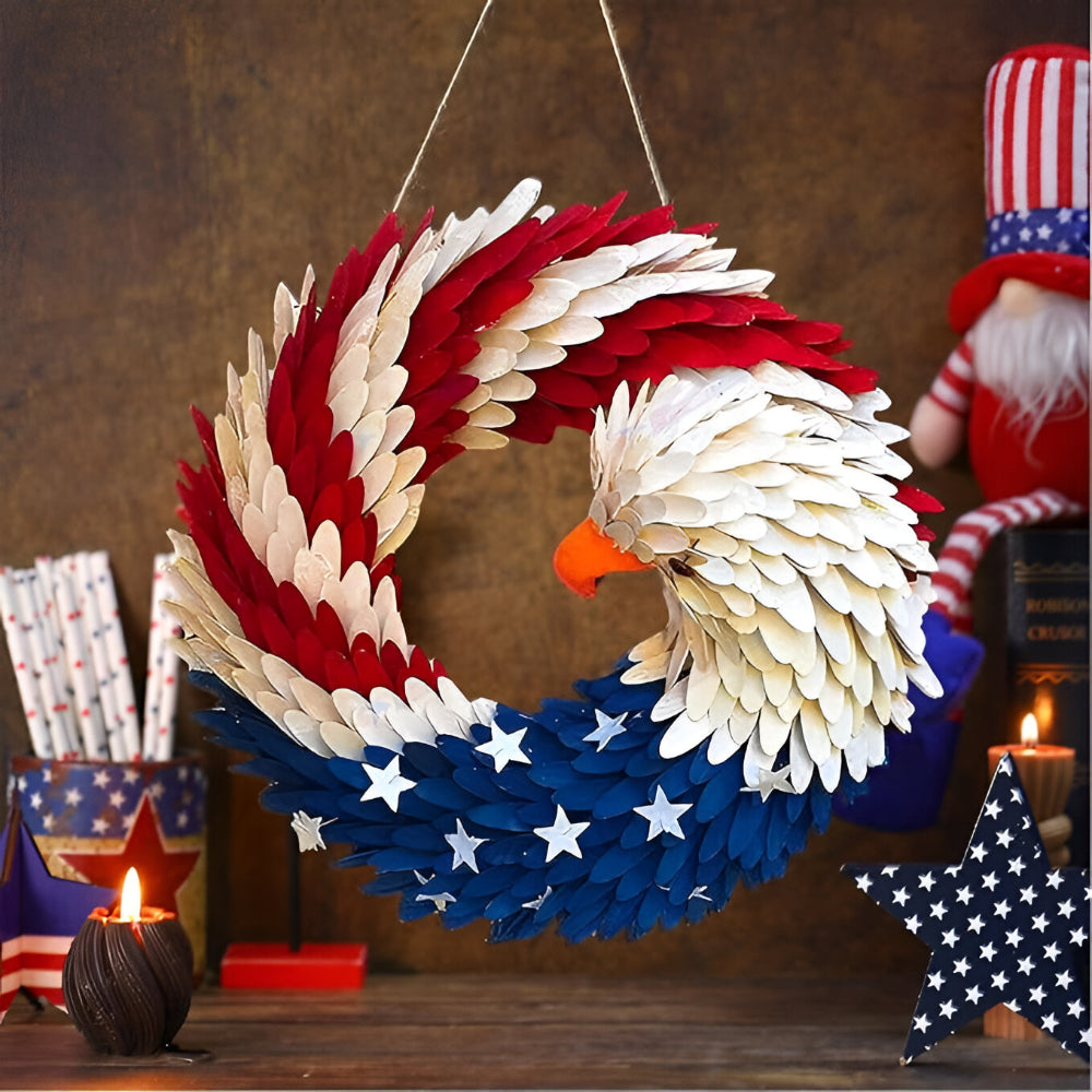 Decorative Wreath Patriotic Wall Eagle