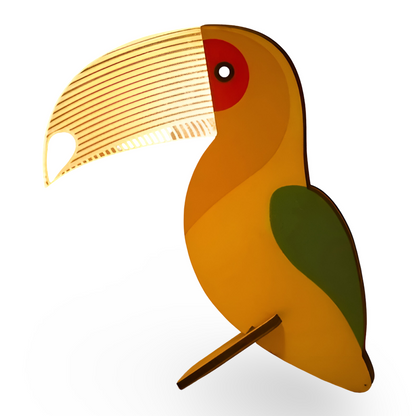 Wooden-Acrylic LED Table Lamp | Decorative Animal Theme