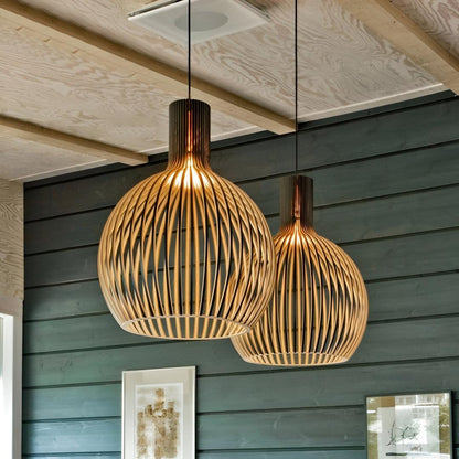 Nordic Wooden Ceiling Lamp | Rustic Scandinavian Design