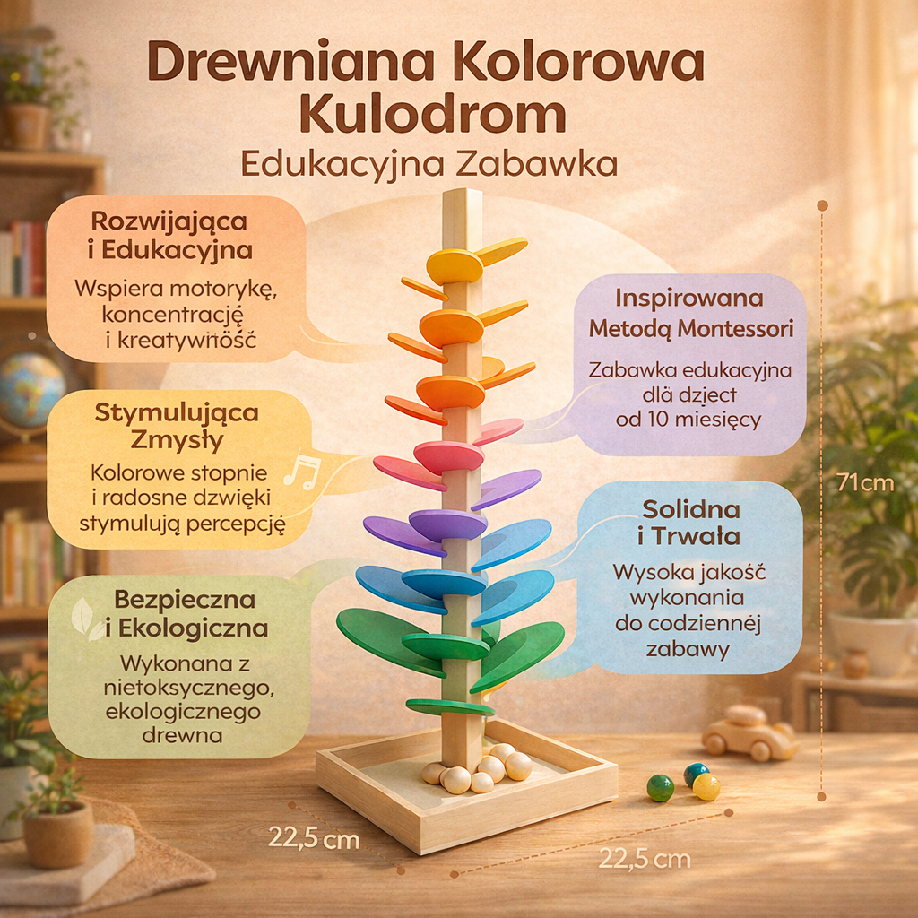 Educational Wooden Ball Track Toy Montessori for Children