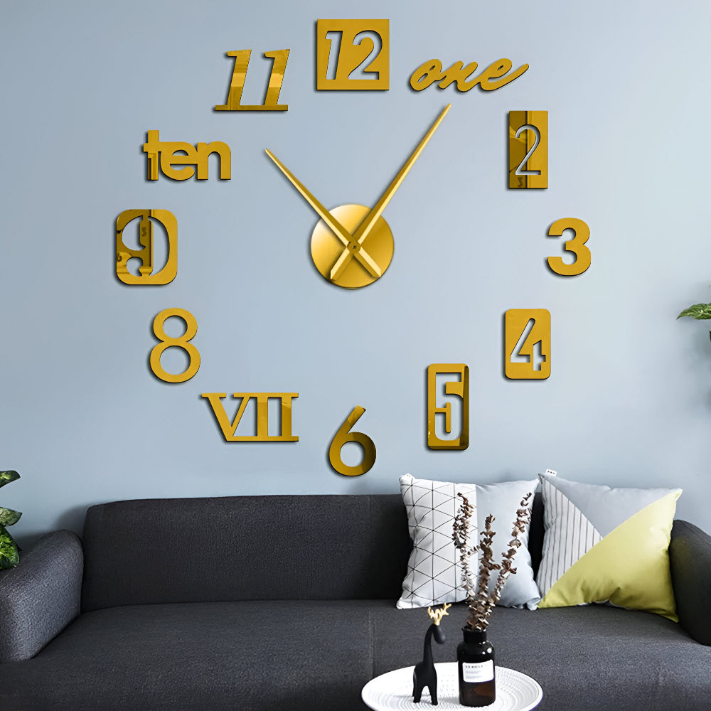 Decorative Wall Clock Modern Metal Quartz