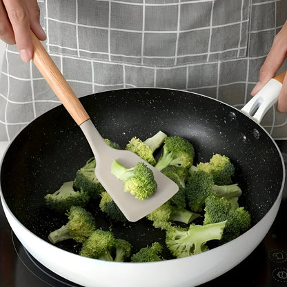 Complete Set of Kitchen Utensils Full Set Flexible Handles Wooden