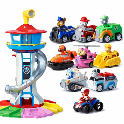 Play Set Tower Car Track Descending Ramps For Children