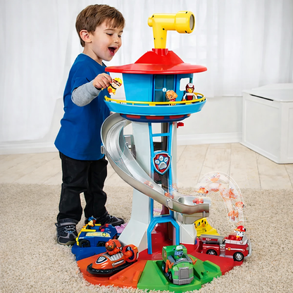 Play Set Tower Car Track Descending Ramps For Children