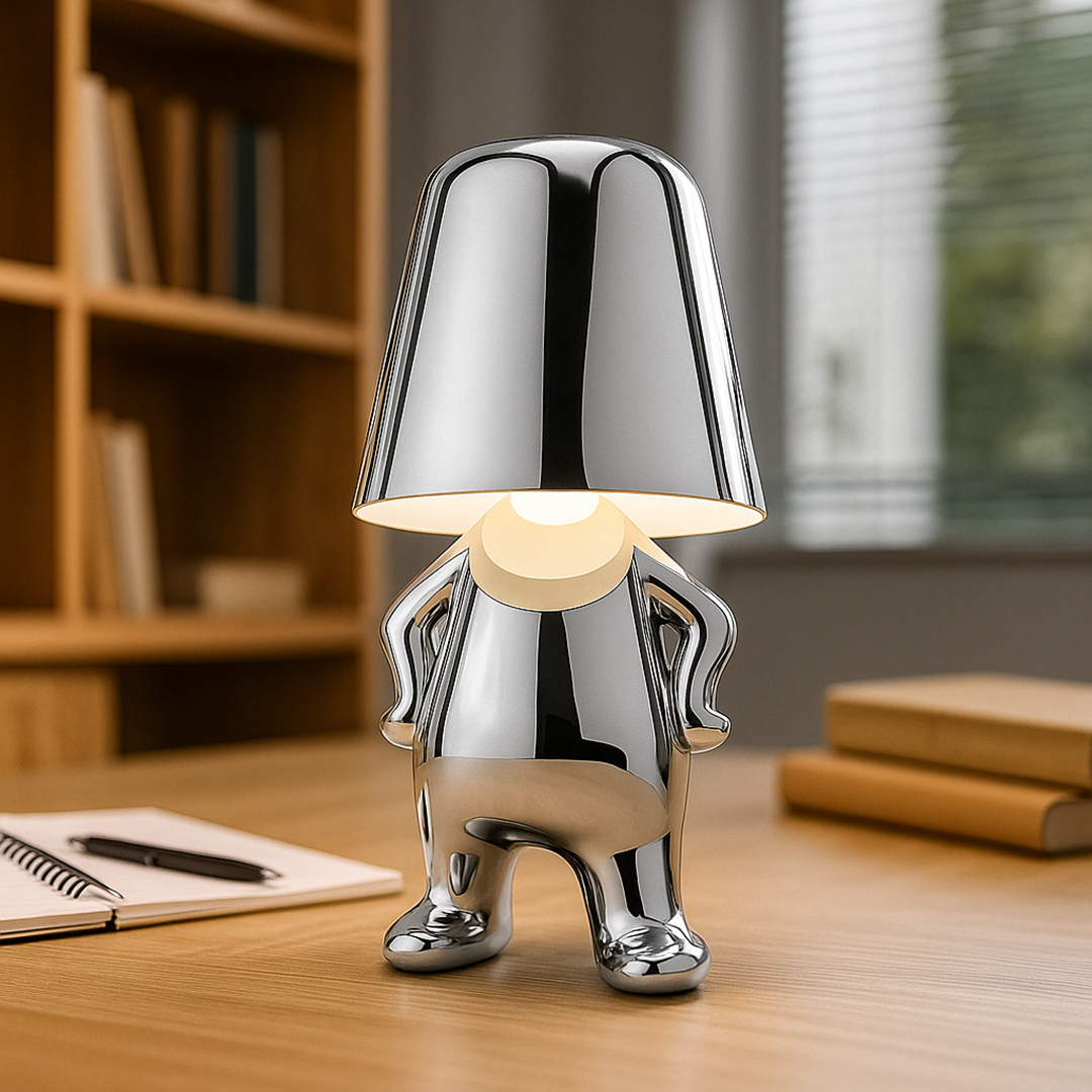 Złota Lampa Stołowa Z Figurką | Dekoracyjna