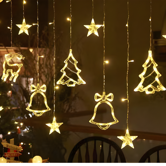 LED Stern Lichtervorhang Warmweiß Innen Außen - Image 6