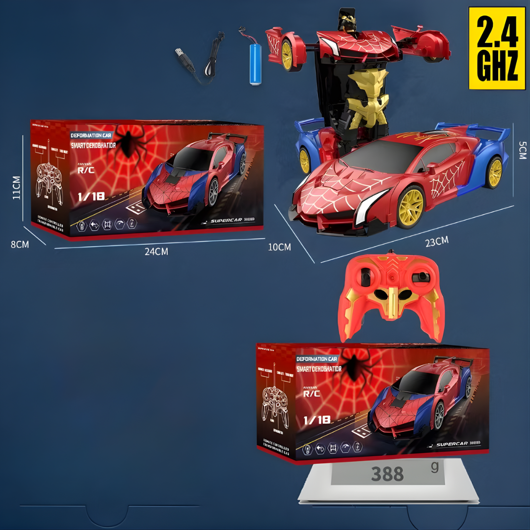 Remote Control Transforming Car Toy with Lights and Music Gift for Kids - Image 6