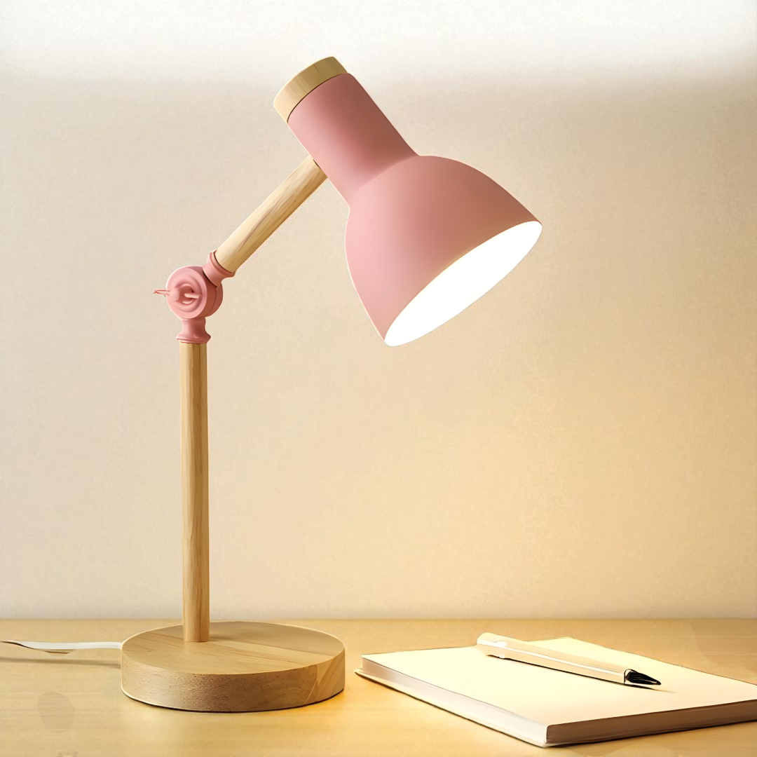 Nordycka Drewniana Lampa Stołowa | Skandynawska Estetyka