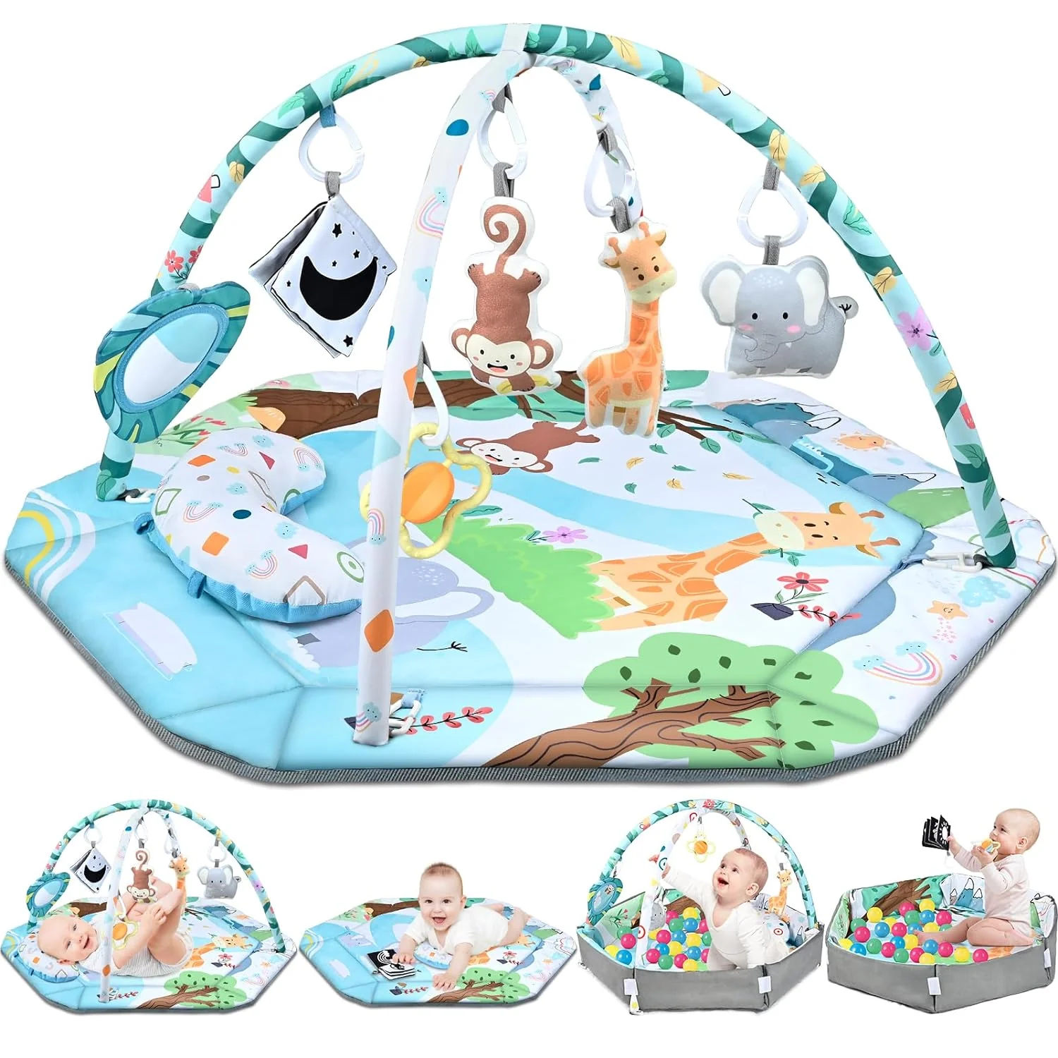 Baby Activity Play Mat Sensory Development and Playtime Fun - Image 5
