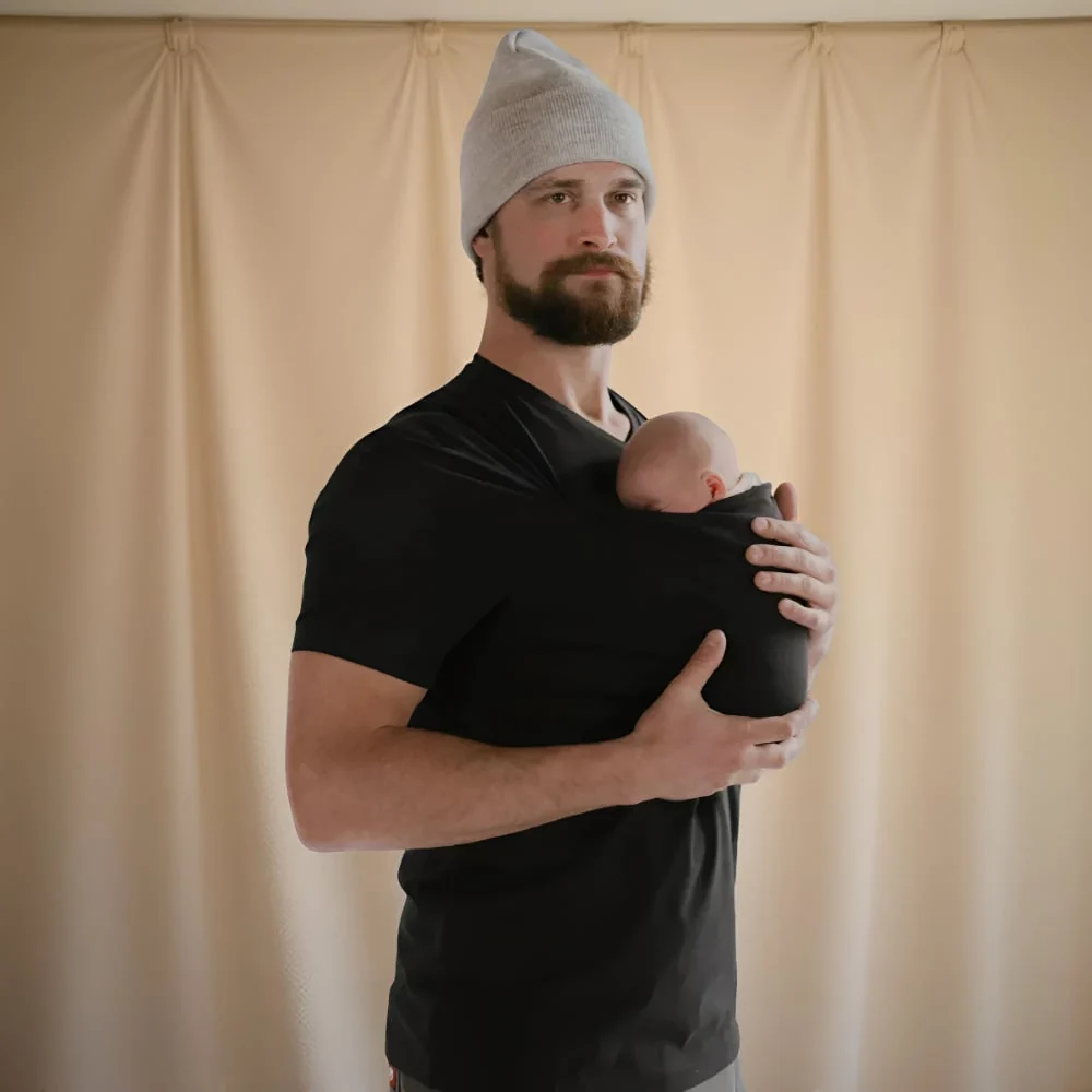 Baby Carrier T-Shirt Hands-Free Infant Holding Comfortable Wrap Style - Image 3